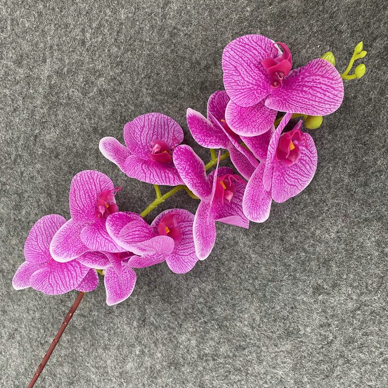 9 heads faux moth orchid is made of Film cloth and is available in 11 colors. Artificial orchids are mainly used for decoration and flower arrangement. Artificial orchids are common in home decoration and can be inserted in vases or pots to add vitality to living rooms, bedrooms and dining rooms. Orchids are beautiful and can mix with roses, hydrangeas, and lilies. Leafhometrade specializes in providing wholesale custom artificial plants.