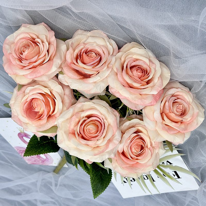 The artificial flowers are English roses made from brushed fabric and are available in 11 colors. Artificial rose flowers are used for home decoration and wedding flower arrangements. Leafhometrade specializes in providing wholesale custom artificial plants.