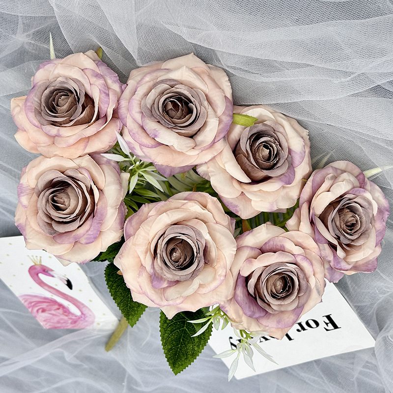 The artificial flowers are English roses made from brushed fabric and are available in 11 colors. Artificial rose flowers are used for home decoration and wedding flower arrangements. Leafhometrade specializes in providing wholesale custom artificial plants.