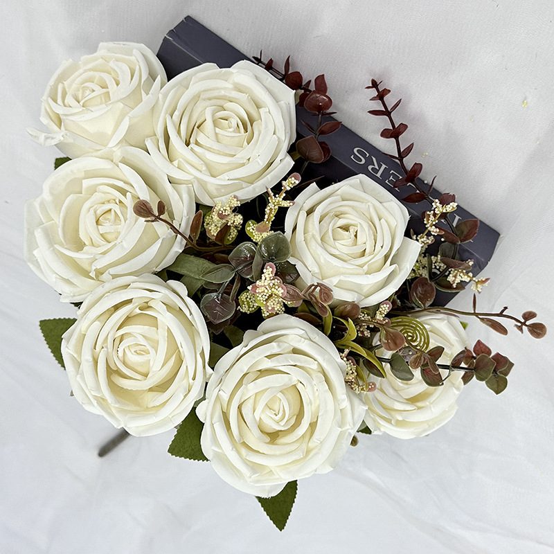 Artificial Rose Bouquet are garden roses, made of coated cloth, available in 9 colors. Artificial Rose Flowers are used for Home Decor and Wedding Stage Decoration. Leafhometrade specializes in providing wholesale custom artificial plants.