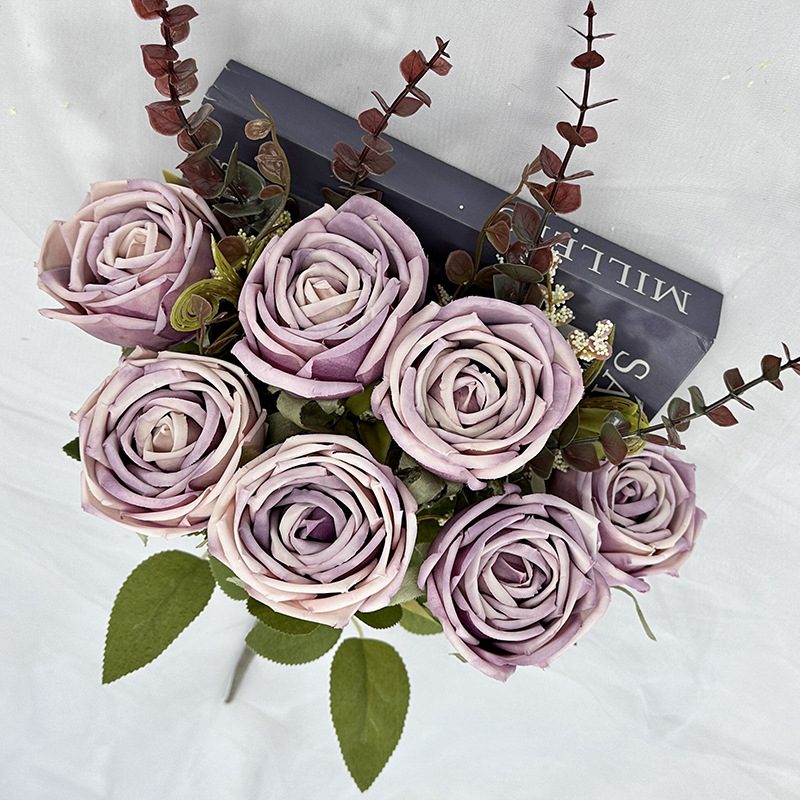 Artificial Rose Bouquet are garden roses, made of coated cloth, available in 9 colors. Artificial Rose Flowers are used for Home Decor and Wedding Stage Decoration. Leafhometrade specializes in providing wholesale custom artificial plants.