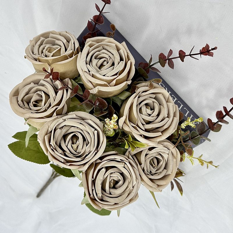 Artificial Rose Bouquet are garden roses, made of coated cloth, available in 9 colors. Artificial Rose Flowers are used for Home Decor and Wedding Stage Decoration. Leafhometrade specializes in providing wholesale custom artificial plants.