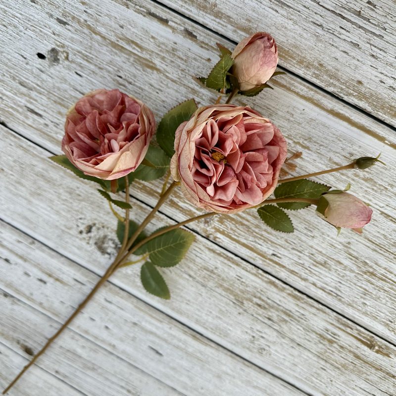 Wholesale Artificial Flowers Real Looking Blush Fake Roses with Stems for DIY Wedding Bouquets Bridal Shower Centerpieces Party Decorations/AR8-1