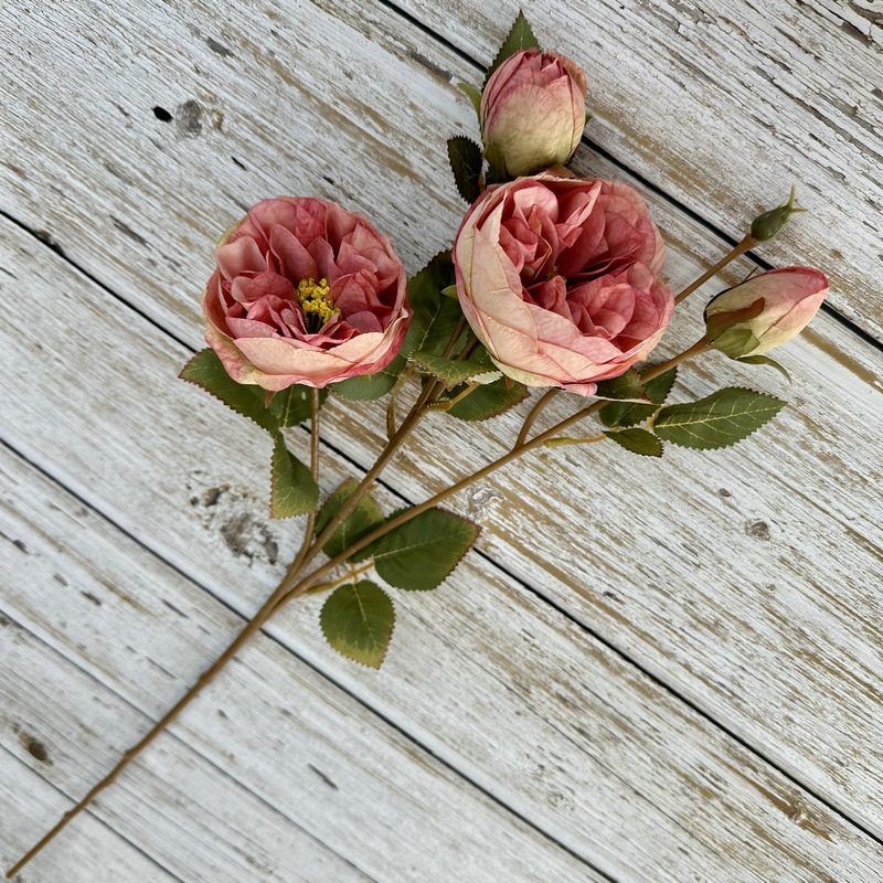 Decorative flowers artificial flowers are Garden Rose made of silk cloth, available in 6 colors. Artificial rose flowers are used for home decoration and photography arrangement props. Leafhometrade specializes in providing wholesale custom artificial plants.