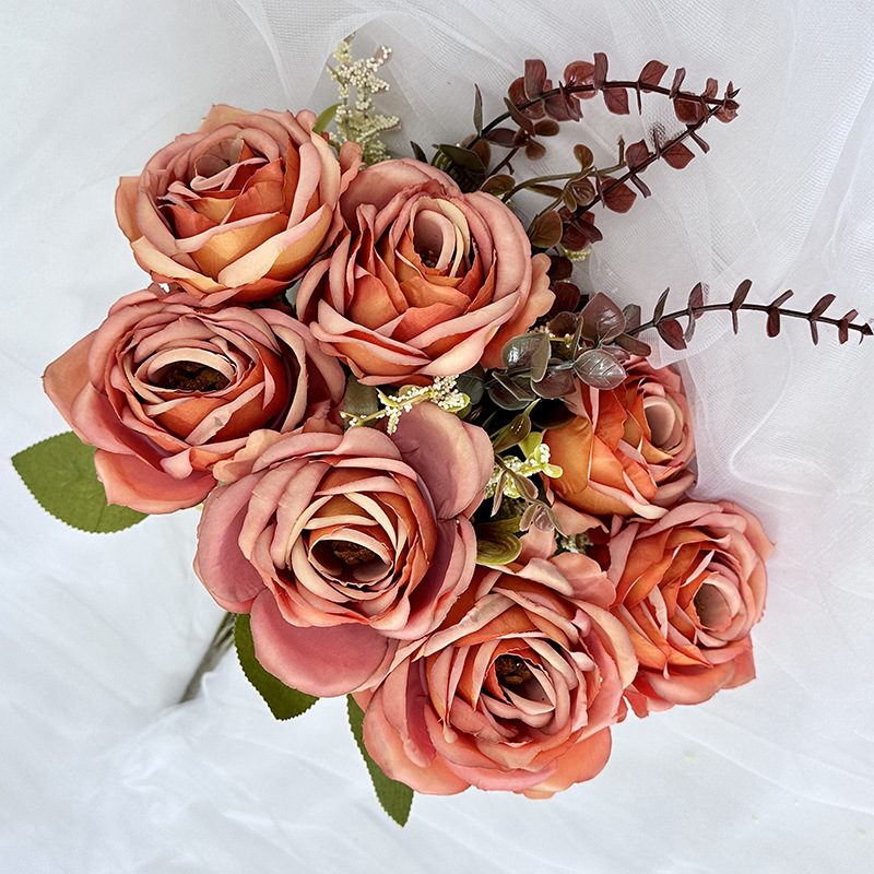 18 heads rose is a hybrid tea rose, made of coated cloth and has 9 colors to choose from. Artificial rose are used in home decoration. Leafhometrade specializes in providing wholesale customized artificial plants.