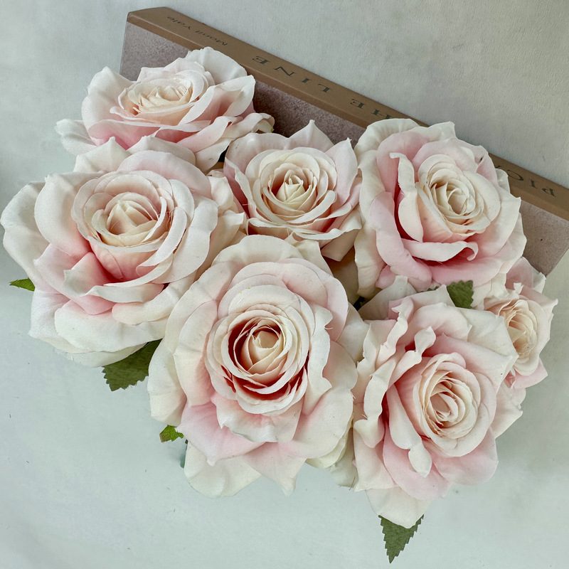 Blush Pink Rose Artificial Flowers Faux Roses Silk Rose Fake Flowers Rose with Long Stems for DIY Wedding Bouquets Centerpieces Baby Shower Party Home Decorations/AR10