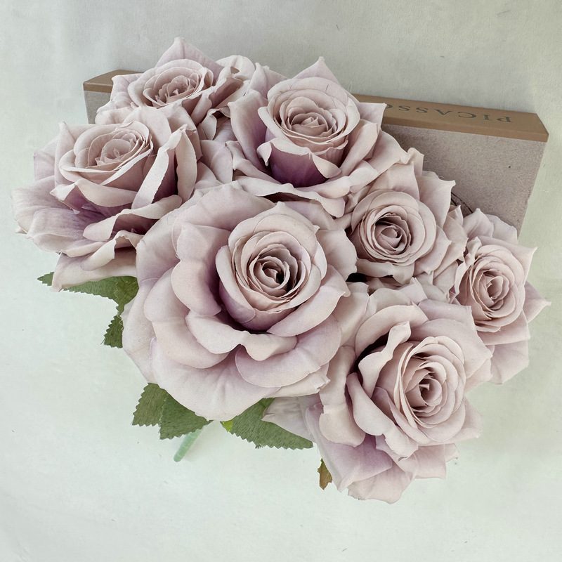 The fake floral are Shrub Rose, made of silk cloth, and available in 9 colors. Artificial rose flowers are used for wedding decoration and party decoration. Leafhometrade specializes in providing wholesale custom artificial flowers.