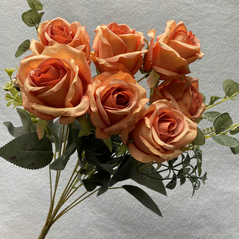 Fake outdoor flowers is a Shrub Rose made of Starched cloth, available in 7 colors. Artificial rose flowers are used for home decoration and marriage decoration. Leafhometrade specializes in providing wholesale custom artificial plants.