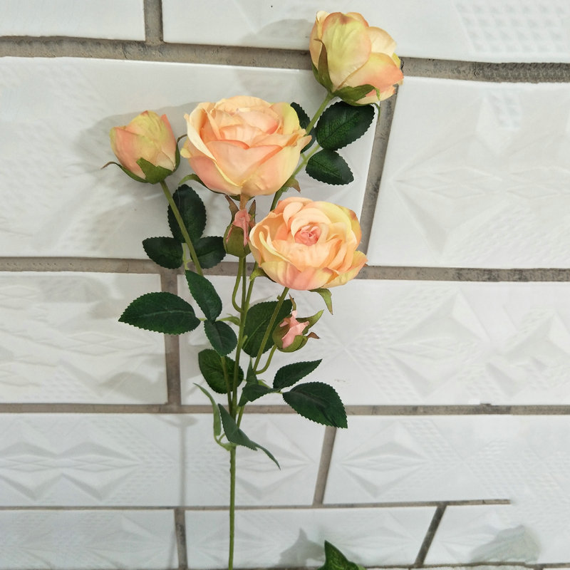 The outdoor artificial flowers are Shrub Rose, made of fabric cloth, and available in 14 colors. Artificial rose flowers are used for wedding reception decorations and party decoration. Leafhometrade specializes in providing wholesale custom artificial flowers.