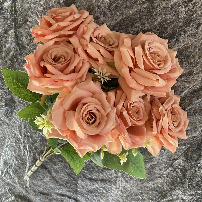 Faux Rose flowers head are Shrub Roses, made of fabric cloth, available in 11 colors. Artificial rose flowers are used for home decoration and wedding centrepieces. Leafhometrade specializes in providing wholesale custom artificial plants.