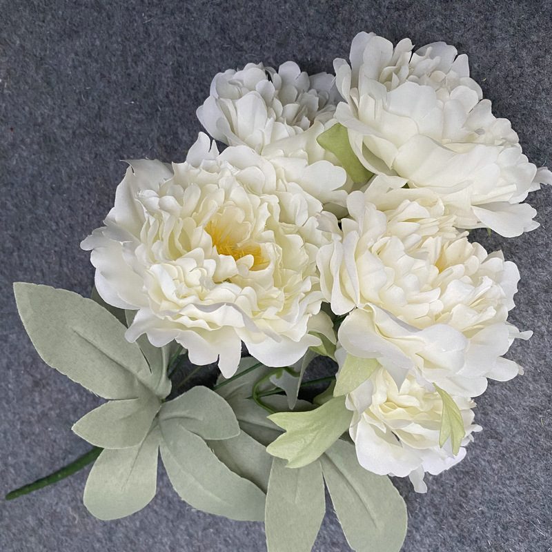 Artificial peony flowers is made of fabric cloth and is available in 6 colors. Peony Flower Arrangement are used for wedding bouquet, party, office decoration, altar, church. Artificial peony flower arrangements can be paired with Tulips, eucalyptus leaves, hydrangeas, dahlias, roses, baby's breath, green greenery stem, etc. Leafhometrade specializes in providing wholesale custom artificial peony flowers.