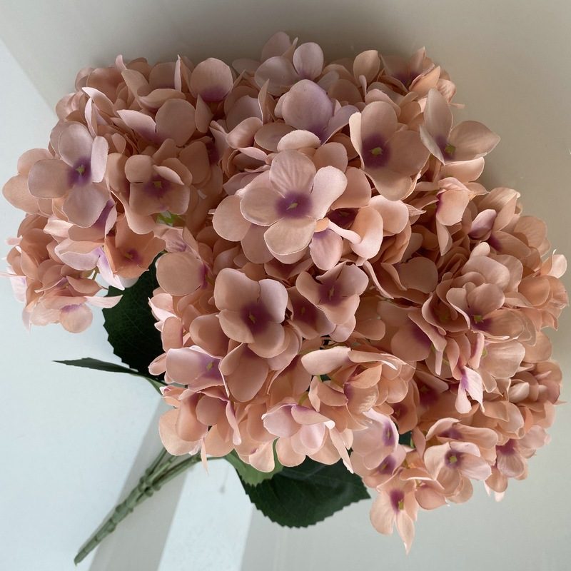 Artificial hydrangeas are made of fabric cloth, available in 17 colors. Artificial hydrangeas flowers are used for ‎Home decoration, party venue decoration, wedding venue decoration, exquisite bouquet design, flower box design, flower basket design. Hydrangea flower arrangements can be paired with delphiniums, freesias, foxgloves, greenery, bells, and more. Use hydrangeas in different colors to create a more vibrant floral arrangement for special occasions. Add some greenery to your flower arrangement to fill in the gaps and add visual interest. Use a vase or container in the same color as the hydrangeas for a more cohesive look. Leafhometrade specializes in providing wholesale custom artificial plants.