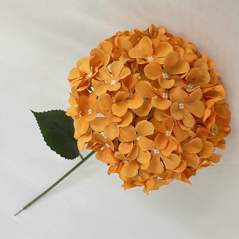 Artificial hydrangeas are made of fabric cloth, available in 12 colors. Artificial hydrangeas flowers are used for ‎Home decoration, party venue decoration, wedding venue decoration, exquisite bouquet design, flower box design, flower basket design. Hydrangea flower arrangements can be paired with delphiniums, freesias, foxgloves, greenery, bells, and more. Use hydrangeas in different colors to create a more vibrant floral arrangement for special occasions. Add some greenery to your flower arrangement to fill in the gaps and add visual interest. Use a vase or container in the same color as the hydrangeas for a more cohesive look. Leafhometrade specializes in providing wholesale custom artificial hydrangea flower.