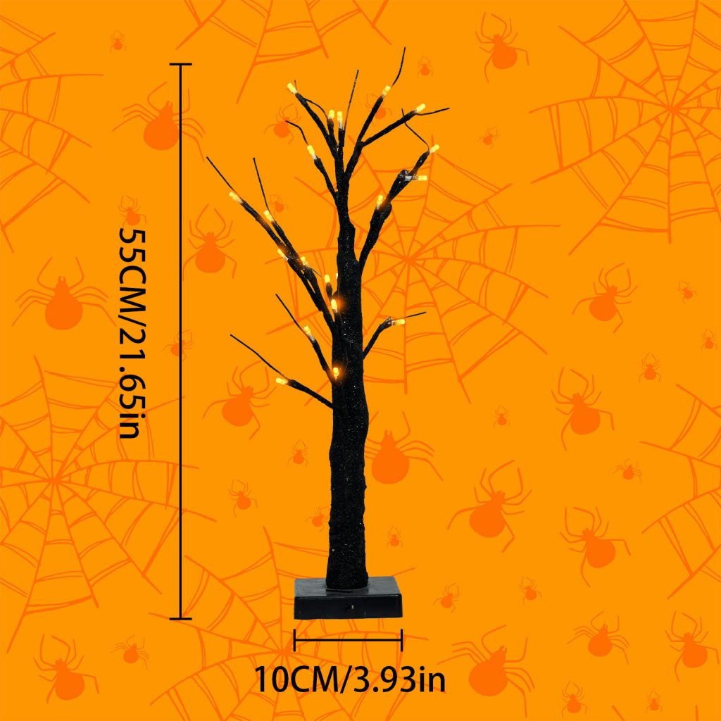 The theme colors of halloween tree are black, purple, white, orange, and green. The halloween tree decorations include skeleton, Witch Legs, ghosts, pumpkins, LED lights, witch hats, eyeballs, roses, ribbons, streamers, spiders, spider webs, dead trees, decorative balls, bows, witch, silhouettes, candles, brooms, bones, snakes, pentagrams, Halloween tree garlands, crow, bat, black cat, maple leaf, jack-o'-lanterns, monster, mummy, gargoyles, demons, candy, etc. The Halloween Tree is a 1993 animated fantasy-drama television film produced by Hanna-Barbera and based on Ray Bradbury's 1972 fantasy novel of the same name. People can learn the origins of the Day of the Dead festival that they celebrate, and the role that the fear of death, ghosts, and the haunts has played in shaping civilization. The Halloween Tree itself, with its many branches laden with jack-o'-lanterns, serves as a metaphor for the historical confluence of these traditions. Leafhometrade specializes in providing wholesale customized halloween decorations.