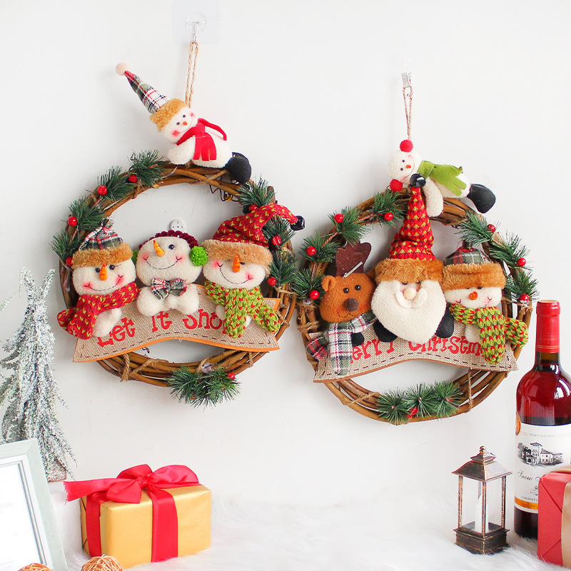 Xmas Decoration Santa Claus Wreath Snowman Wreath/AW28