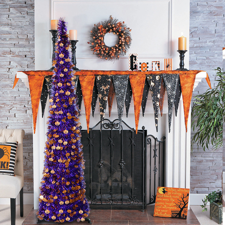 The theme colors of halloween tree are black, purple, white, orange, and green. The halloween tree decorations include skeleton, Witch Legs, ghosts, pumpkins, LED lights, witch hats, eyeballs, roses, ribbons, streamers, spiders, spider webs, dead trees, decorative balls, bows, witch, silhouettes, candles, brooms, bones, snakes, pentagrams, Halloween tree garlands, crow, bat, black cat, maple leaf, jack-o'-lanterns, monster, mummy, gargoyles, demons, candy, etc. The Halloween Tree is a 1993 animated fantasy-drama television film produced by Hanna-Barbera and based on Ray Bradbury's 1973 fantasy novel of the same name. People can learn the origins of the Day of the Dead festival that they celebrate, and the role that the fear of death, ghosts, and the haunts has played in shaping civilization. The Halloween Tree itself, with its many branches laden with jack-o'-lanterns, serves as a metaphor for the historical confluence of these traditions. Leafhometrade specializes in providing wholesale customized halloween decorations.