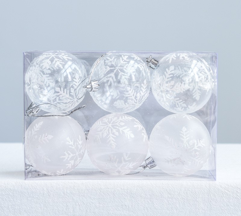 Christmas balls are assembled from round transparent balls and molding lines. The Christmas ball design is very creative.