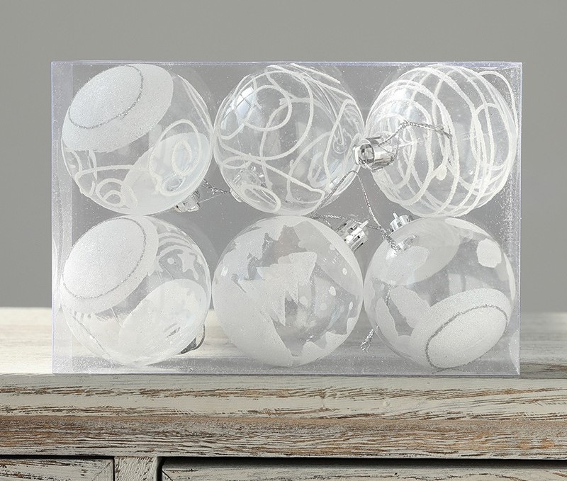 Christmas balls are assembled from round transparent balls and molding lines. The Christmas ball design is very creative.